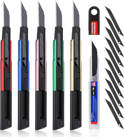 Cuchillo retráctil aluminio 10 cuchillas 9mm