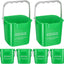 6 Cubos Limpieza 6qt Cuadrado Hogar Oficina Escuela Verde