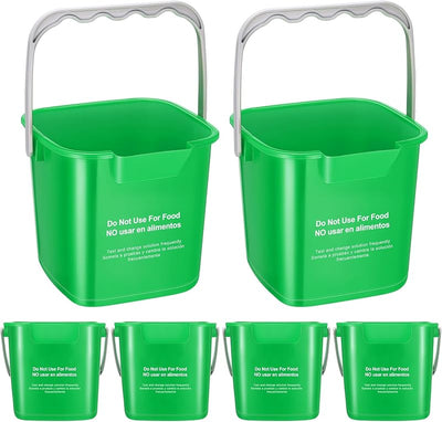 6 Cubos Limpieza 6qt Cuadrado Hogar Oficina Escuela Verde
