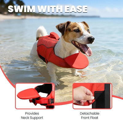Chaleco flotador perro con asa tejido ripstop