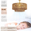 Ventilador techo bohemio ratán luces 6 velocidades