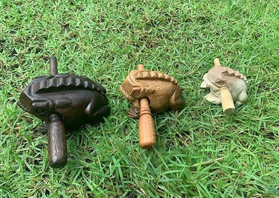 3 Ranas de madera para guiros 2.25-4 pulg marrón