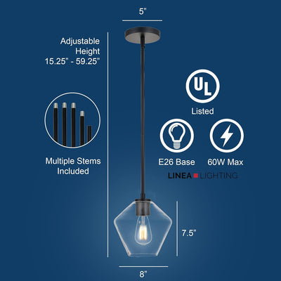 Lámpara colgante Piarra Giada de cristal con diseño moderno