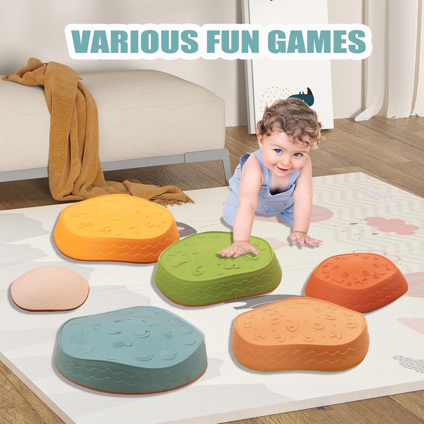 Piedras equilibrio sensoriales antiderrap para niños