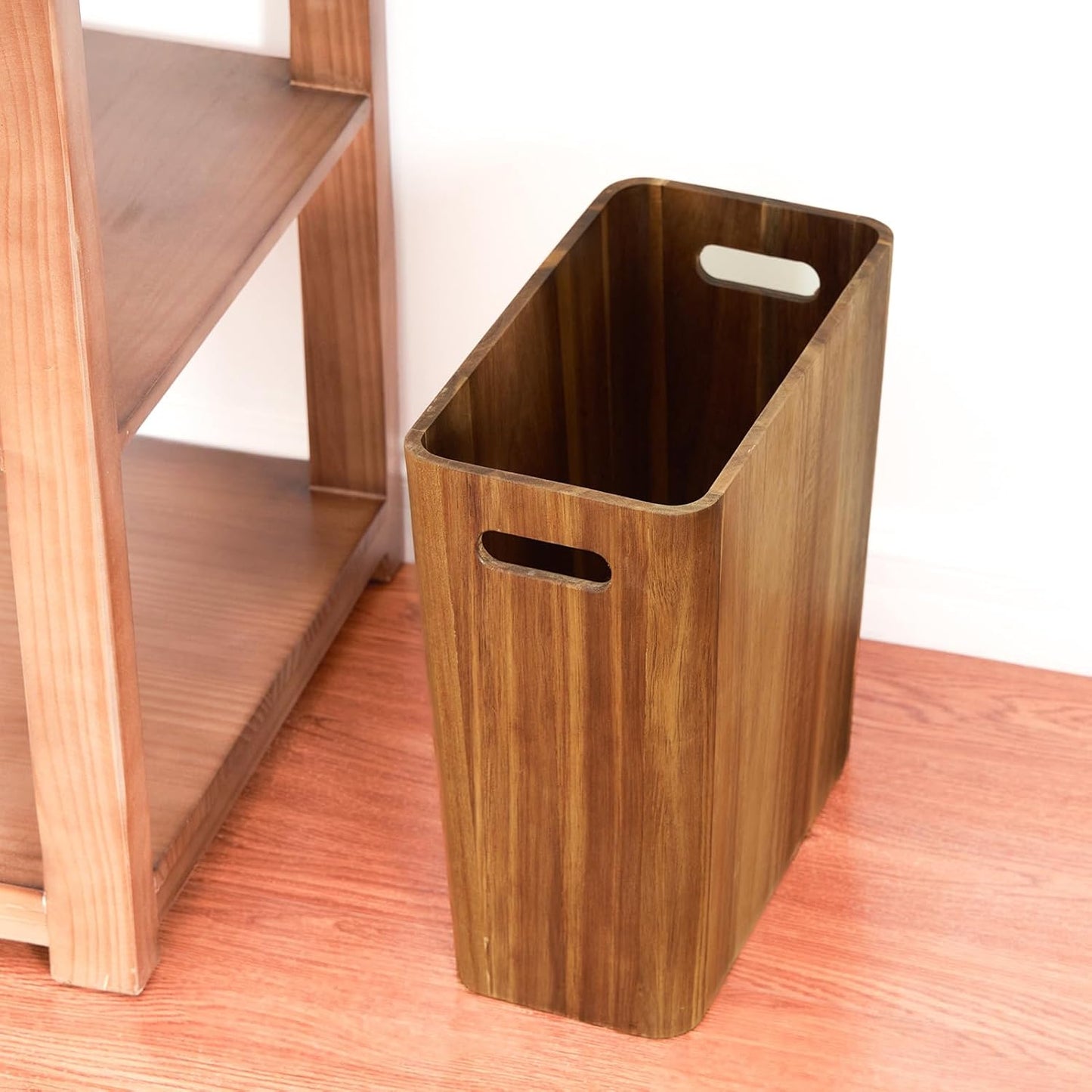 Papeleras madera acacia 3gal con asas para dormitorio