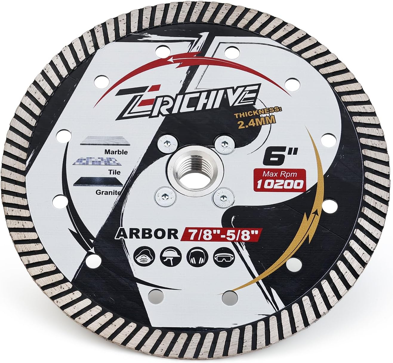 Cuchillas diamante turbo para granito 6pulg corte seco brida 5/8