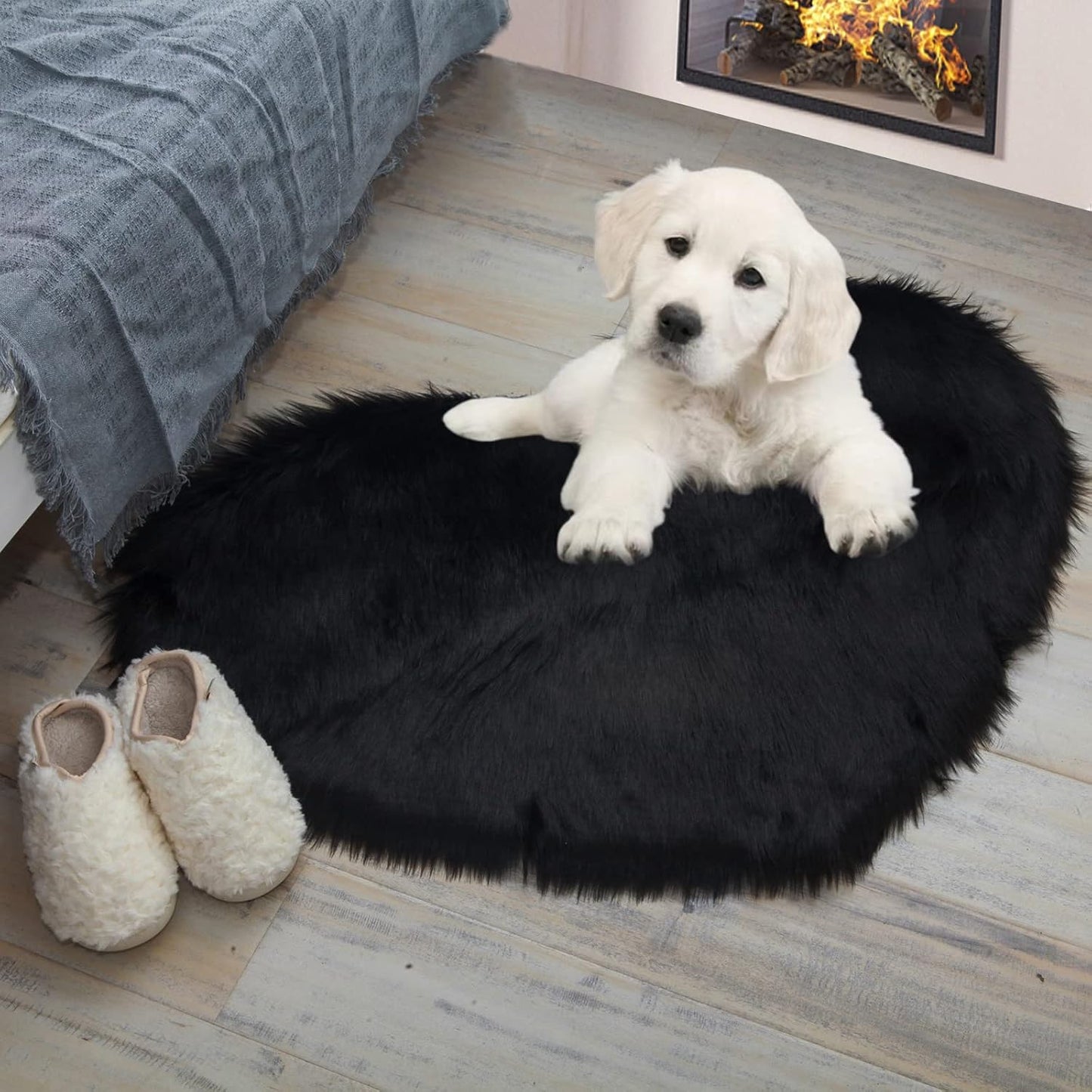 Alfombra corazón pelo sintético 2x3ft dormitorio sala