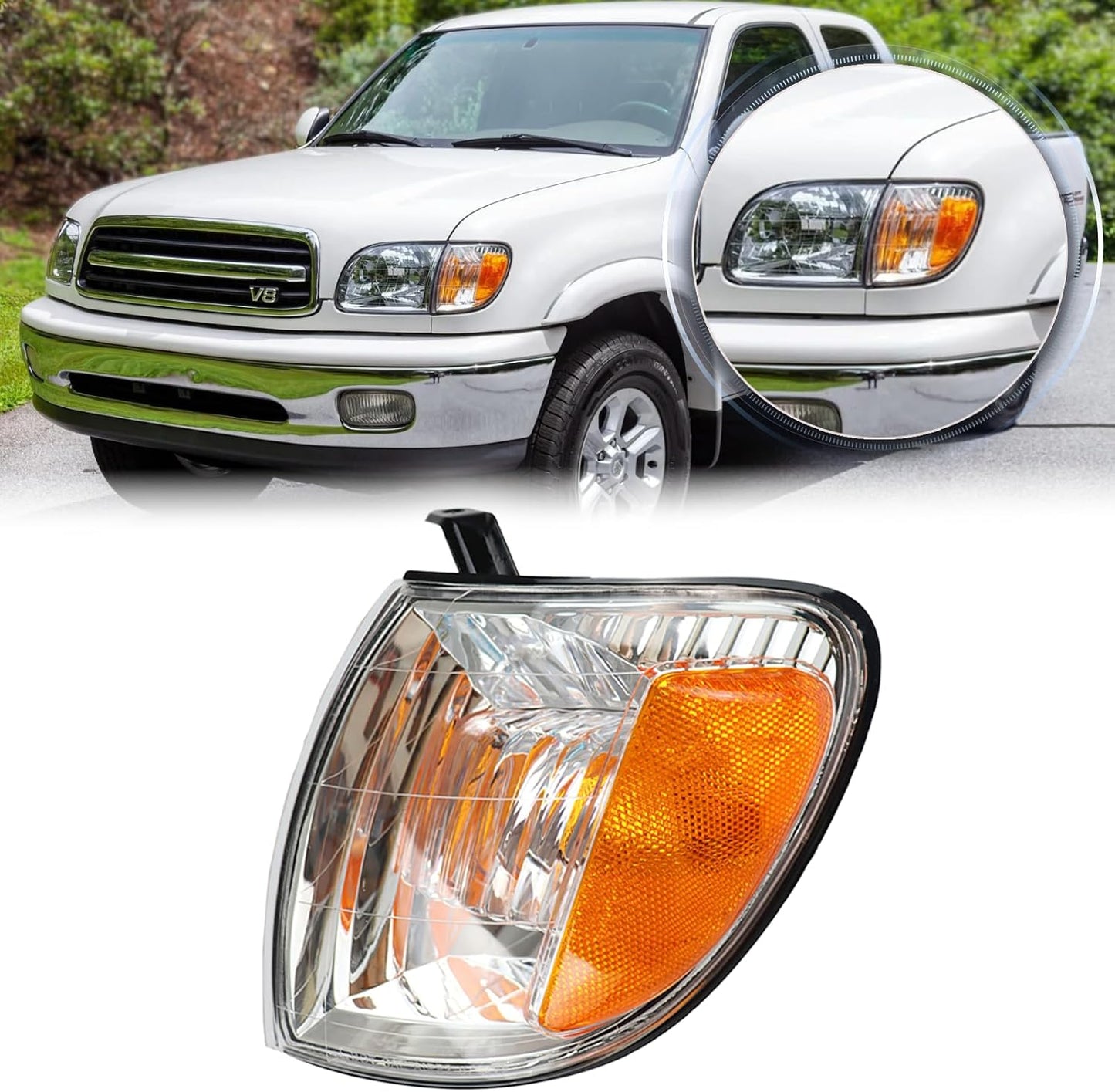 Luz faro repuesto cromada compat Toyota Tundra 2000-04