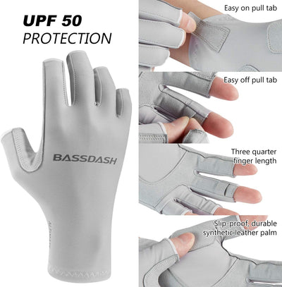 Guantes UPF 50 para mujer sin dedos deporte y senderismo