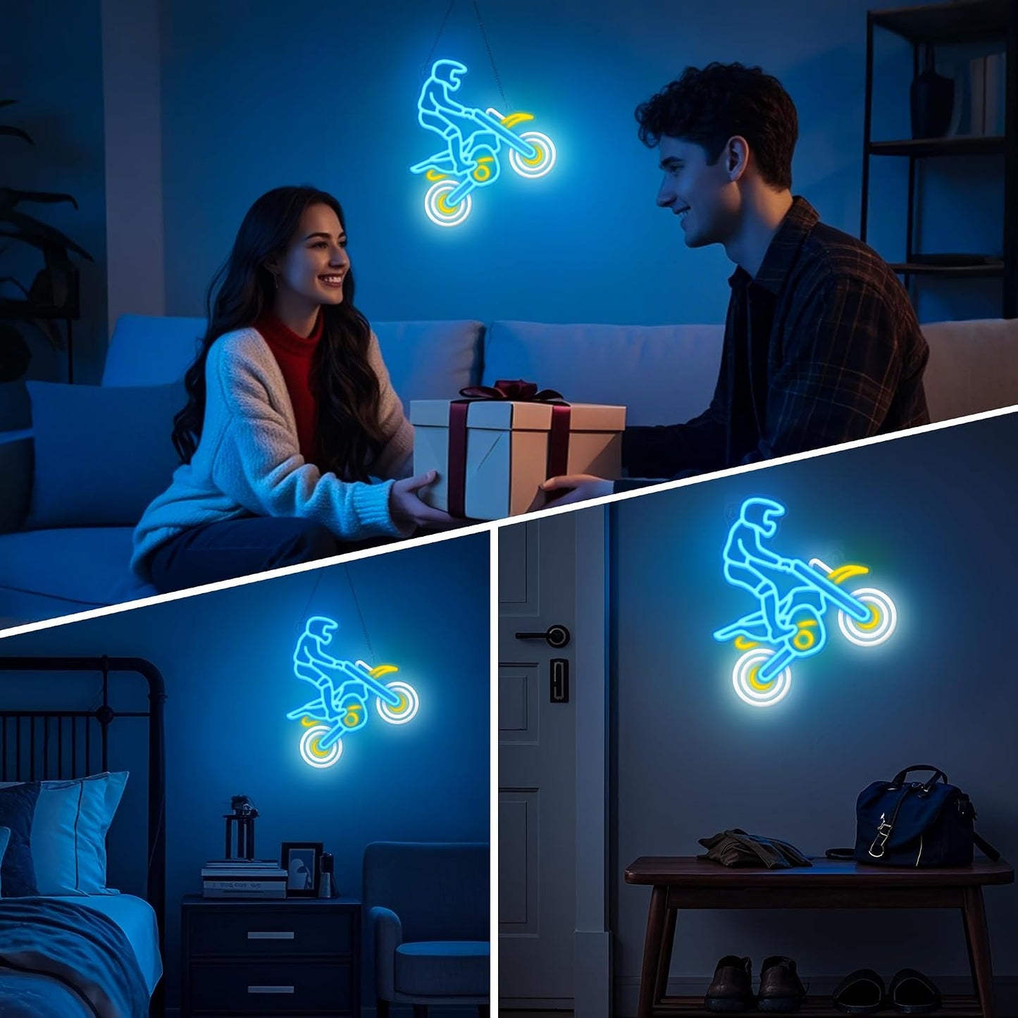 Letrero neón bicicleta USB 5V para niños