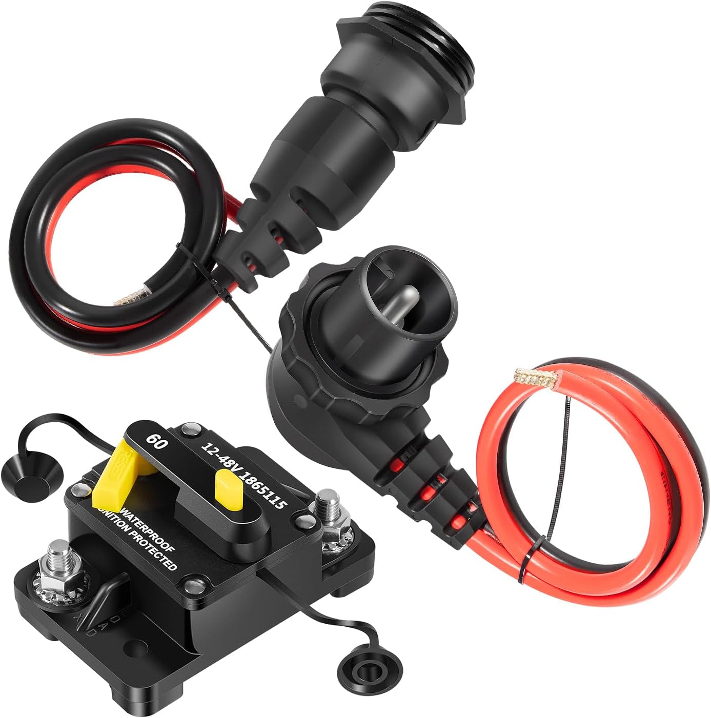 Disyuntor 60 AMP y enchufe motor pesca curricán impermeable