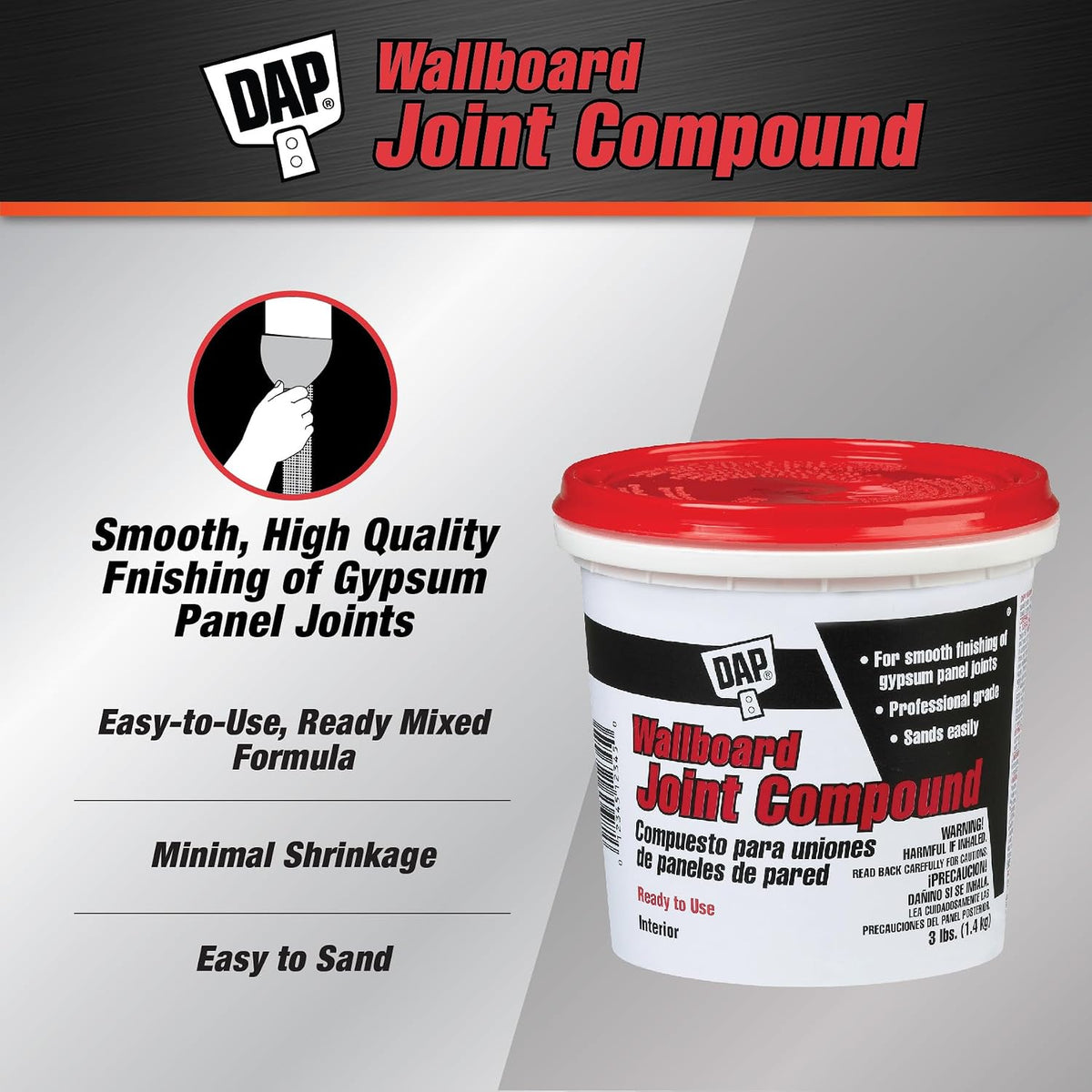 Compuesto uniones pared color blanco 3lb
