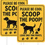 Letrero No Dog Poop 15x11" doble cara impermeable pack 2