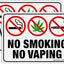 2 Letreros No Fumar No Vaping 10x7" Aluminio Reflectante