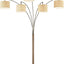 Lámpara pie LED arqueada regulable 5000lm 83pulg bronce