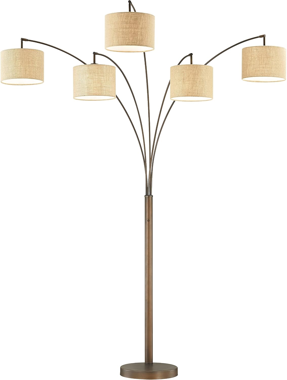Lámpara pie LED arqueada regulable 5000lm 83pulg bronce
