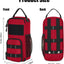 Bolsa herramientas 12.6pulg múltiples bolsillos impermeable rojo
