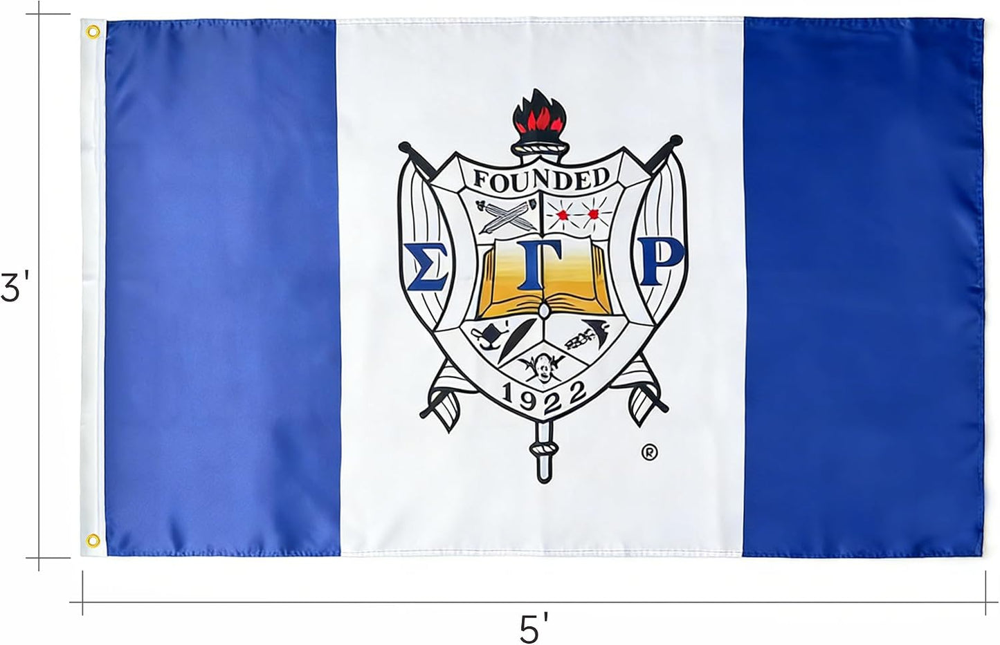 Bandera hermandad Sigma Gamma Rho 3x5ft poliéster