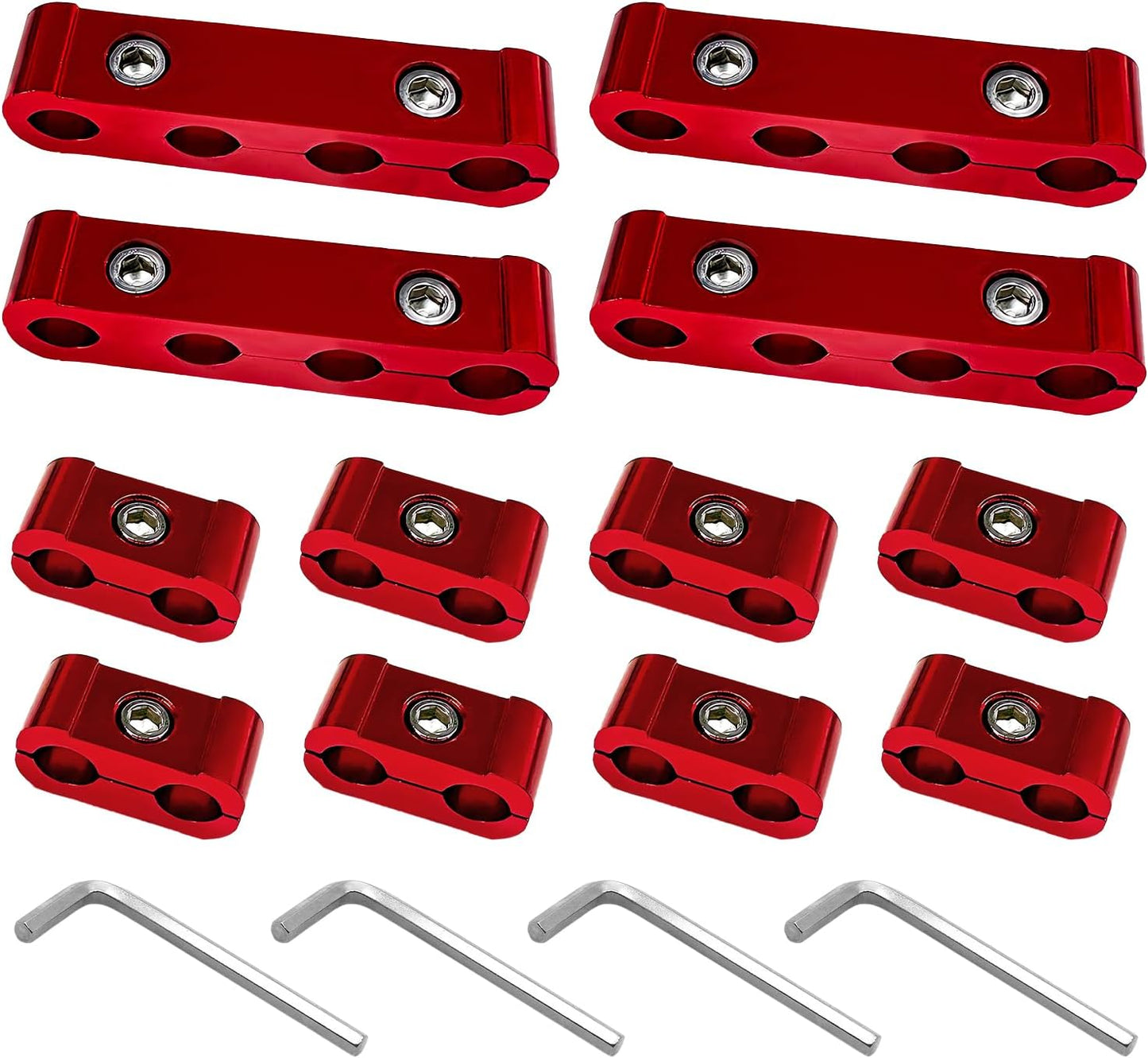 Set 4 separadores cables bujía aluminio con llave
