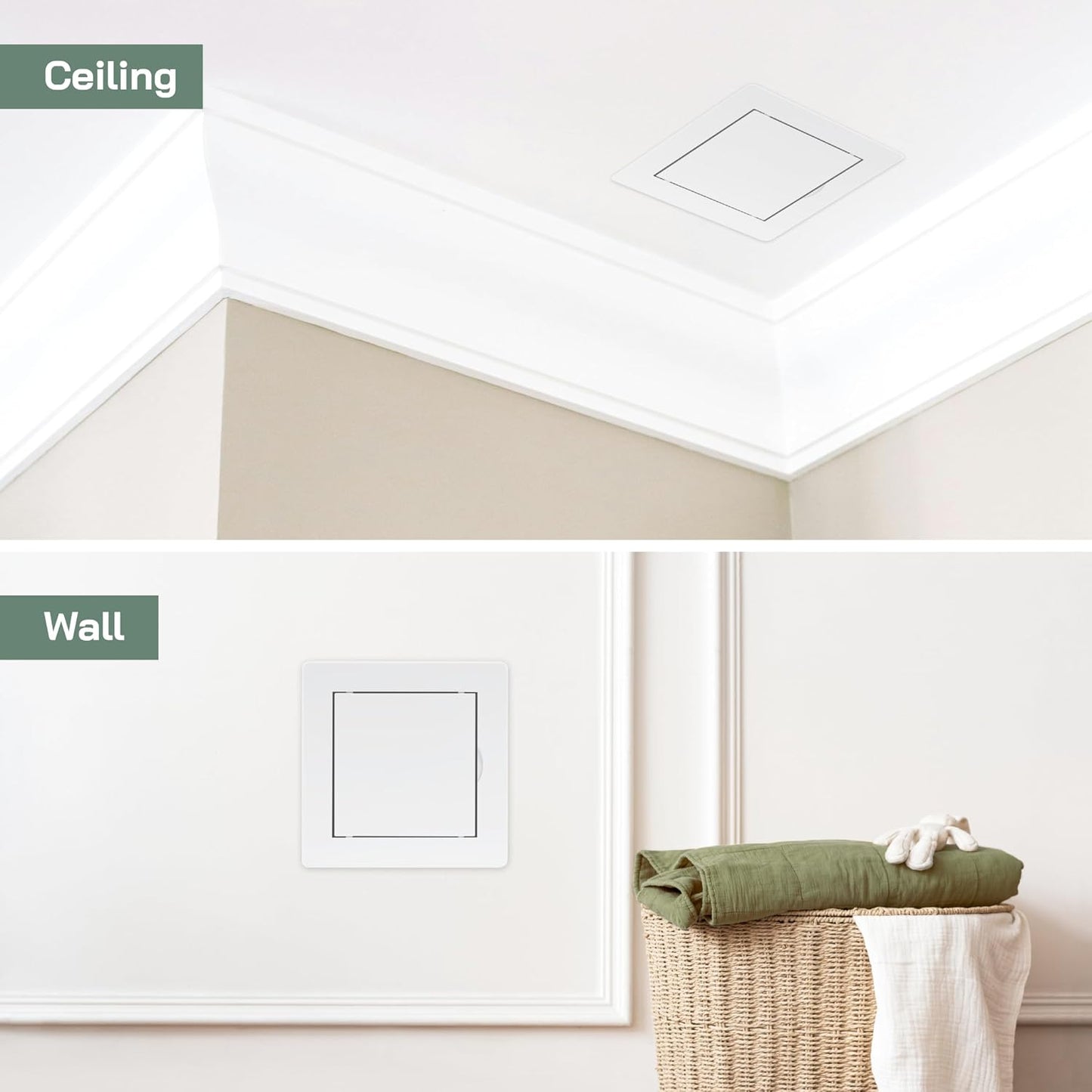 Panel acceso 4x4pulg plástico ABS blanco set 2