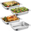 4 Pzas Bandejas Acero Inox Tamaño Medio Bufé Catering