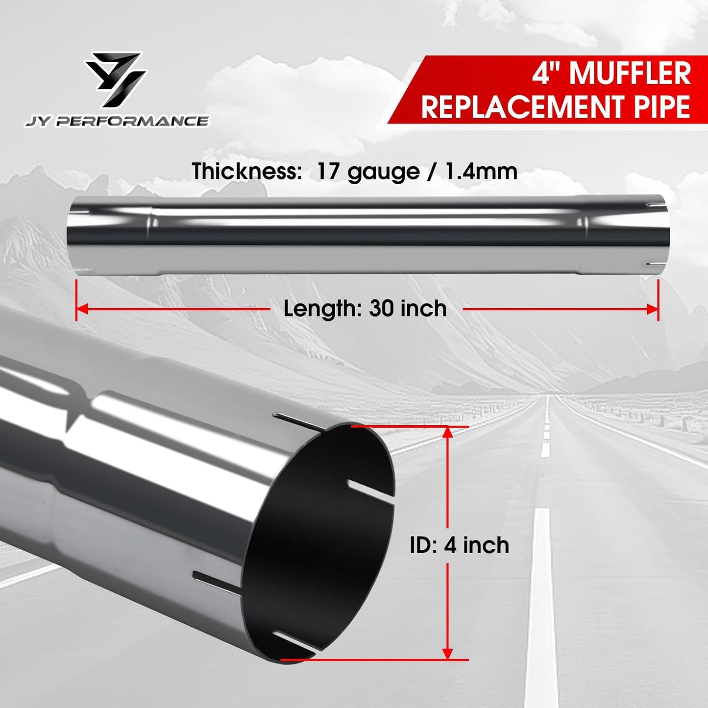 Tubo repuesto silenciador 4" acero inox T304
