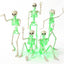 Esqueletos iluminados Halloween 16" set 5 articulados