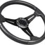 Volante carreras fibra carbono 13.8" plana 6 pernos aluminio