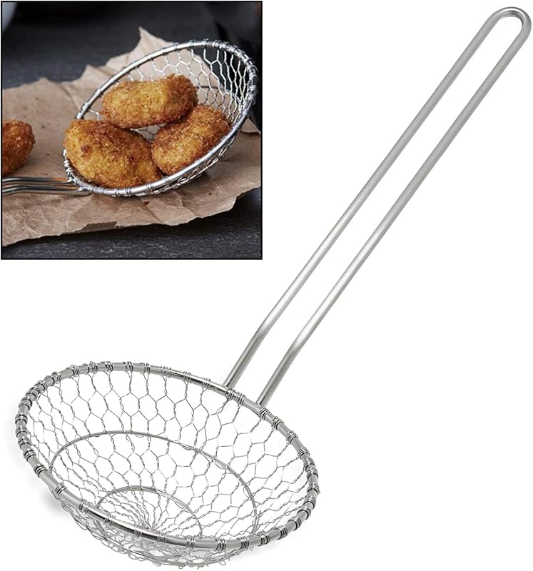 Colador de arañas acero inox 5pulg para albóndigas y fideos