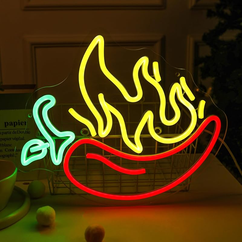 Luz LED Chili Peppers Restaurante Cocina Abierta Rojo