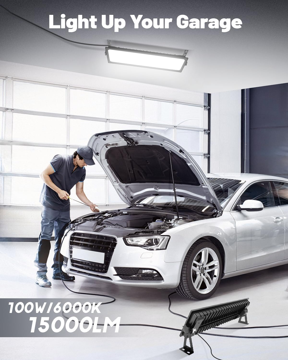 4 Luces LED enchufables aluminio 100W 15000LM