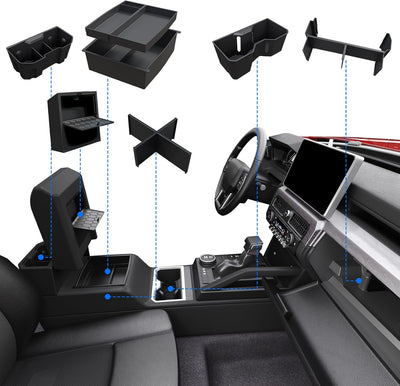 6 Pzas bandeja organizadora consola Toyota Tacoma 2024-25