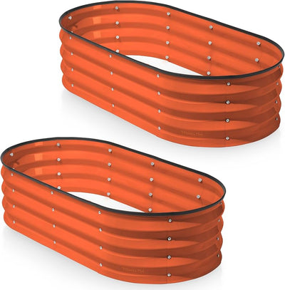 Camas jardín elevadas galvanizadas 4x2x1pie (2 pzas) naranja