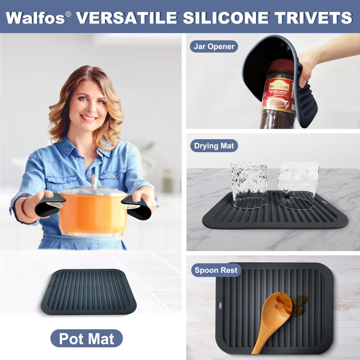 Almohadilla silicona para ollas sartenes encimera cocina