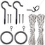 Juego 2 accesorios gancho anillo hierro cuerda nailon