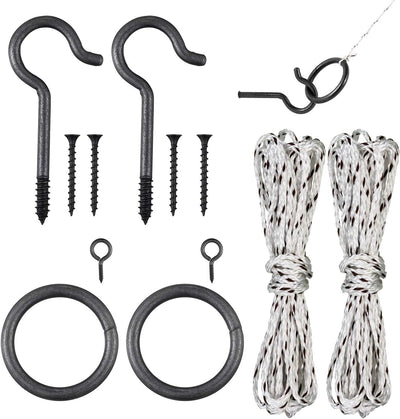 Juego 2 accesorios gancho anillo hierro cuerda nailon