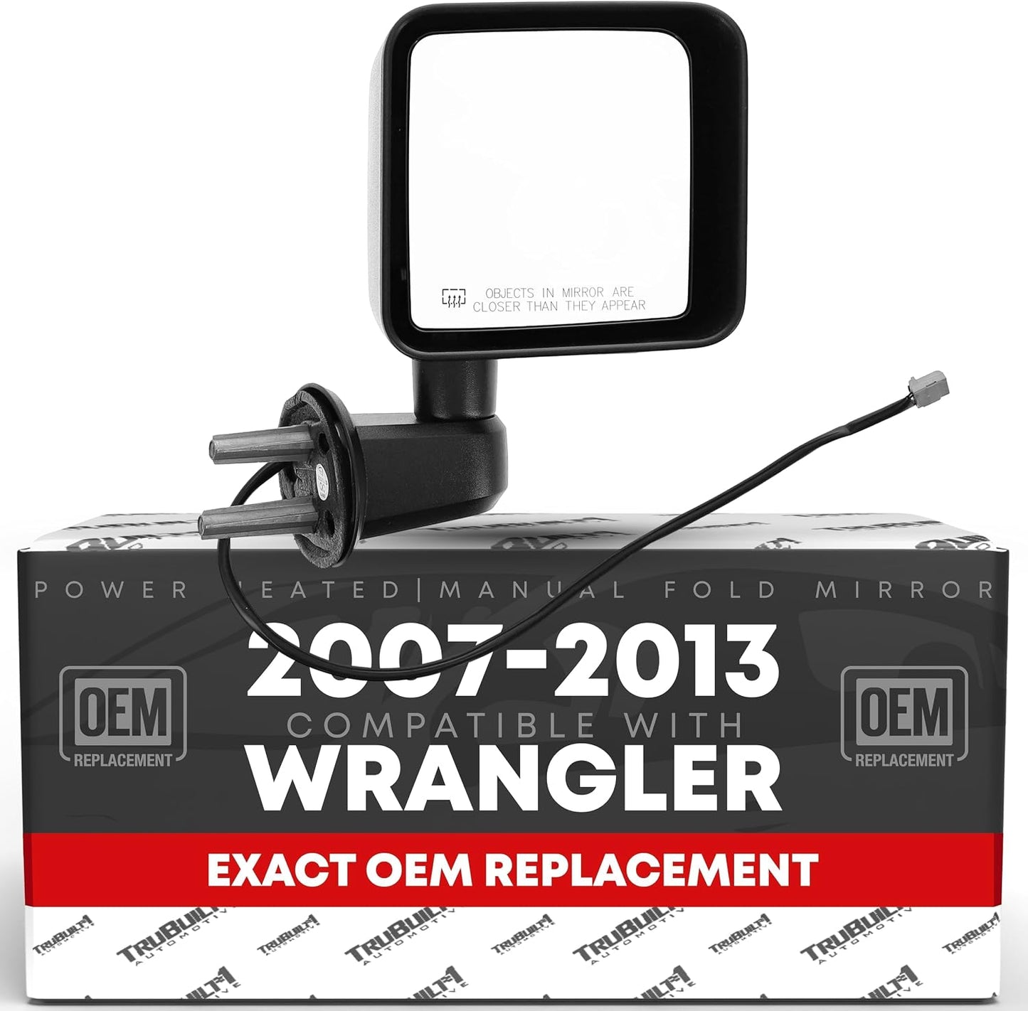 Espejo pasajero Jeep Wrangler 07-13 negro texturizado