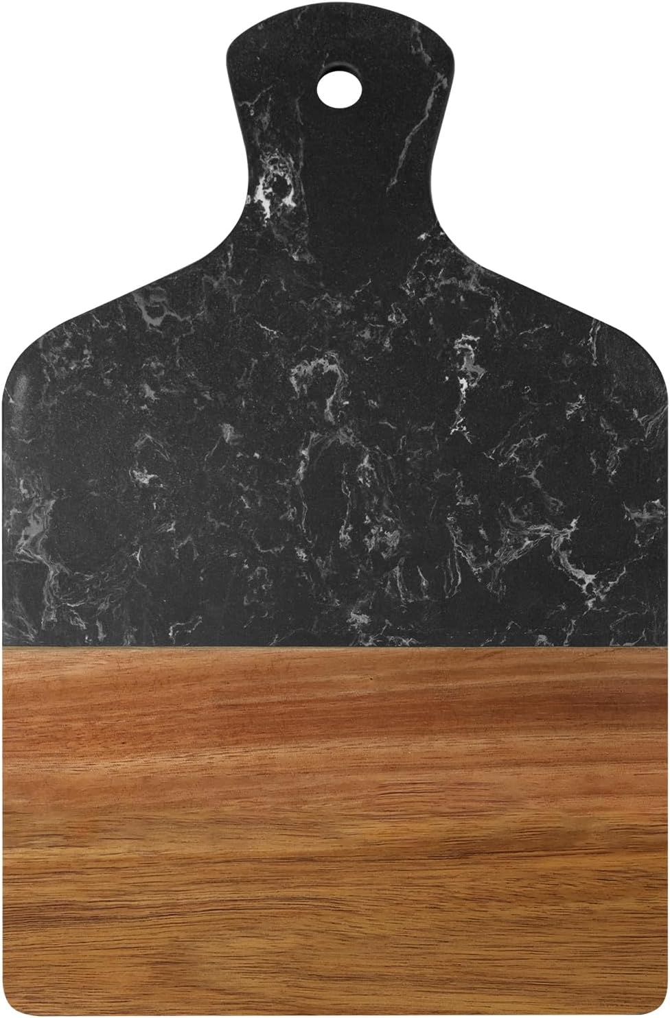 Tabla cortar mármol acacia con asa para carne queso y hamburguesas