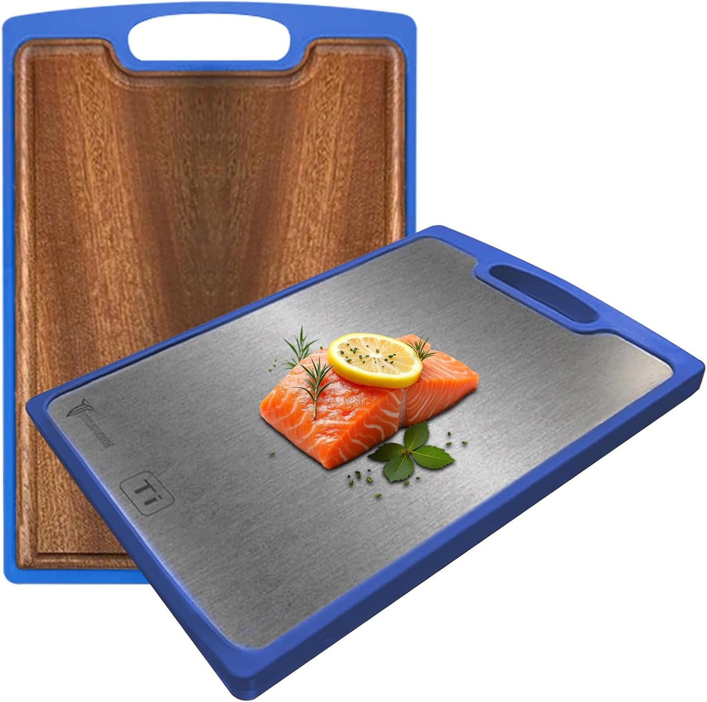 Tabla cortar titanio doble cara madera 15x10