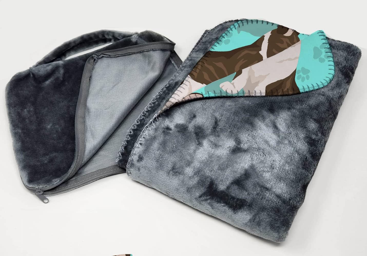 Manta Corgi Brindle suave con bolsa para viajes y playa