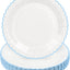 30 Platos Papel Azul Blanco 9pulg Fiesta Baby Shower