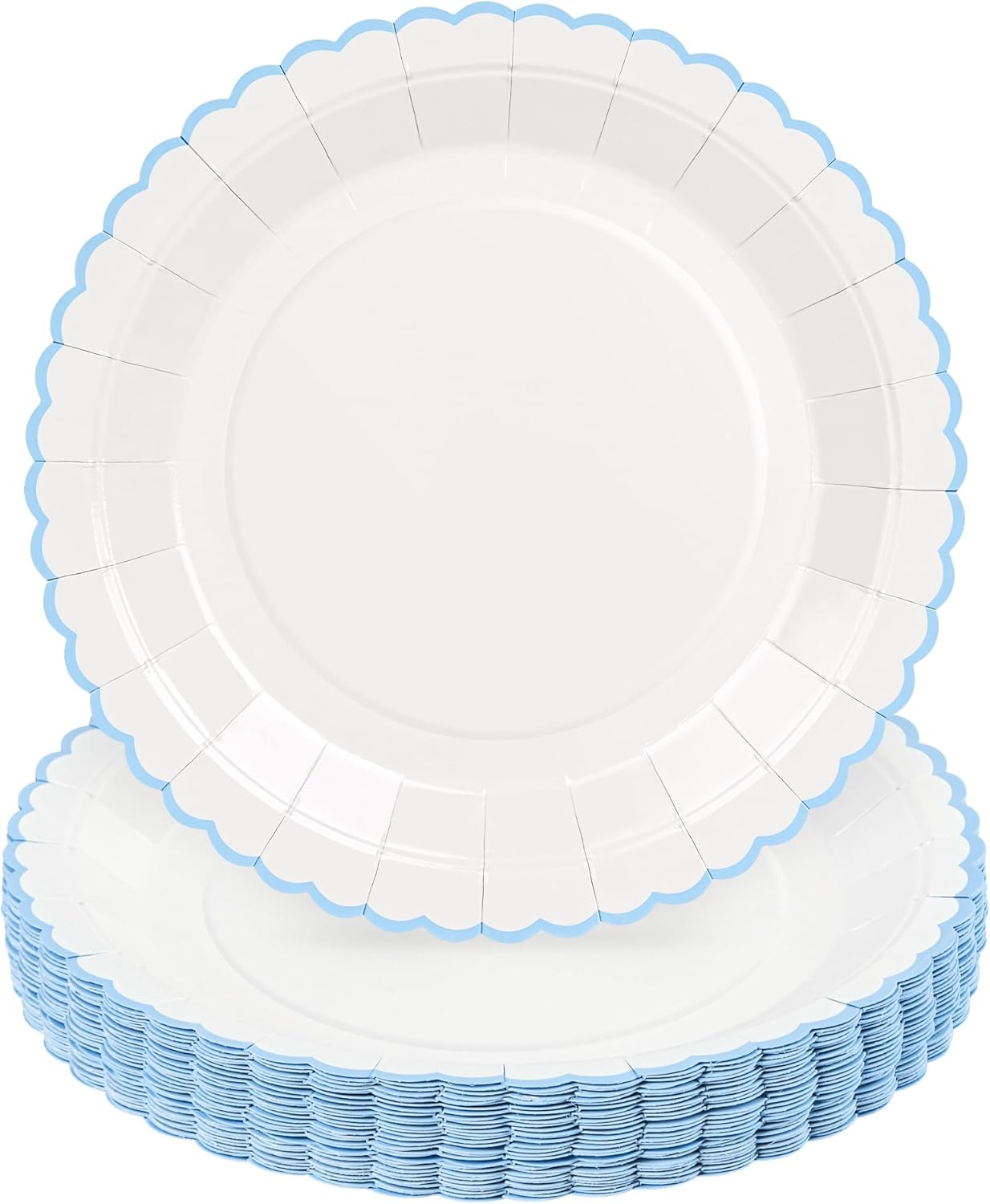 30 Platos Papel Azul Blanco 9pulg Fiesta Baby Shower