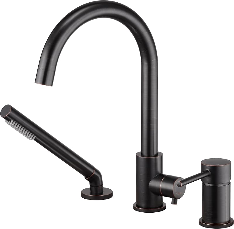 Grifo bañera cubierta bronce ducha alto flujo