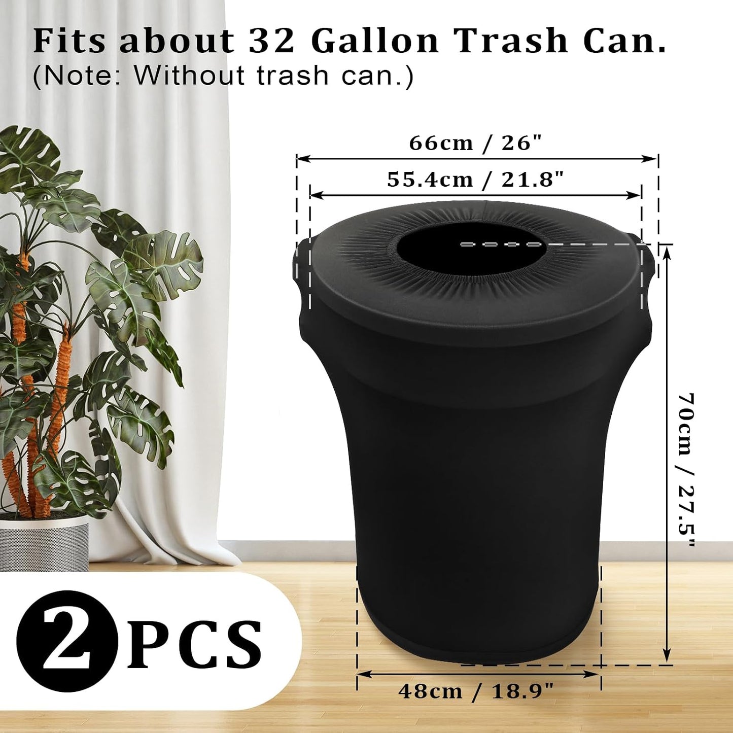 Fundas basura elastano 32gal pack 2 redondas ajustables