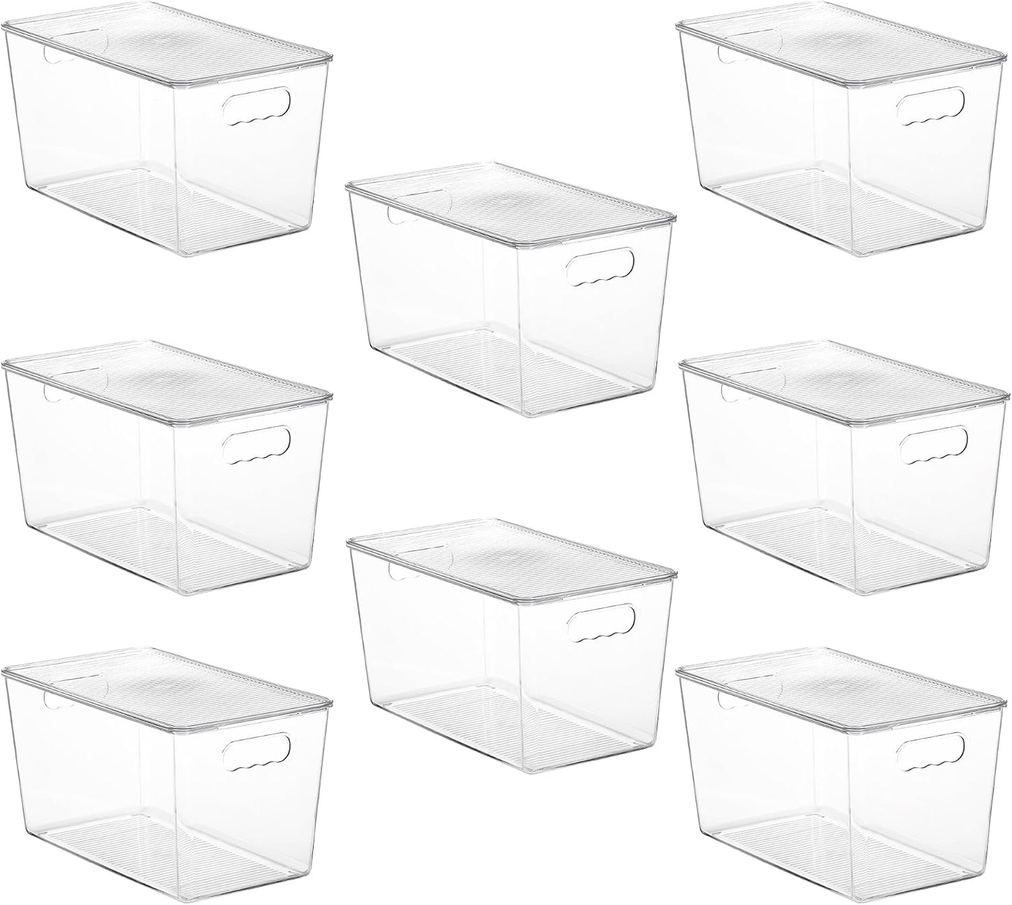 8 Pzas Contenedores Plástico Sin BPA Transparentes con Tapas