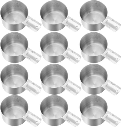 12 Tazas Medidoras 1 Taza con Asa Cuchara 8oz Acero Inox