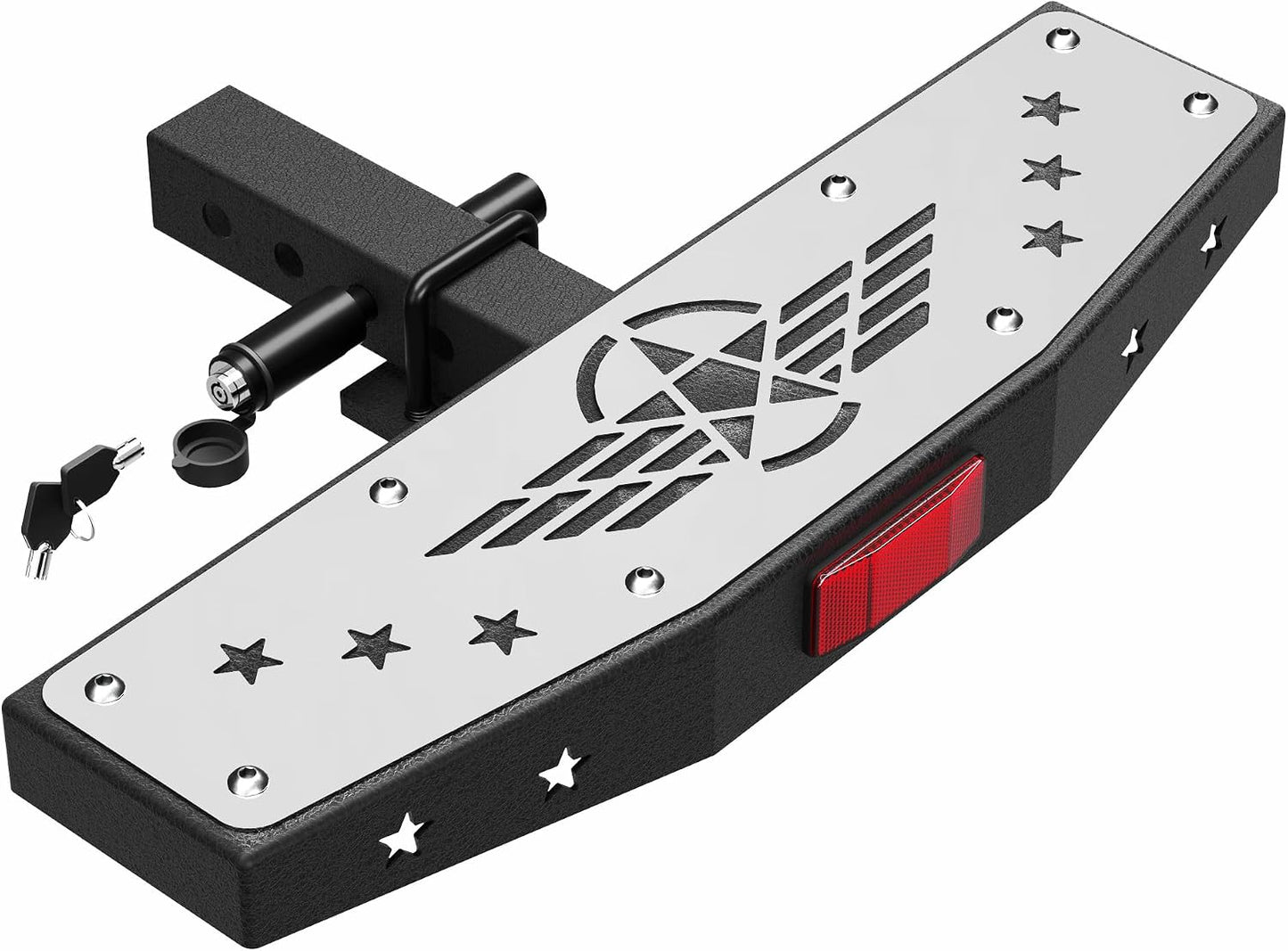 Escalón enganche 2" placa antirrobo acero negro