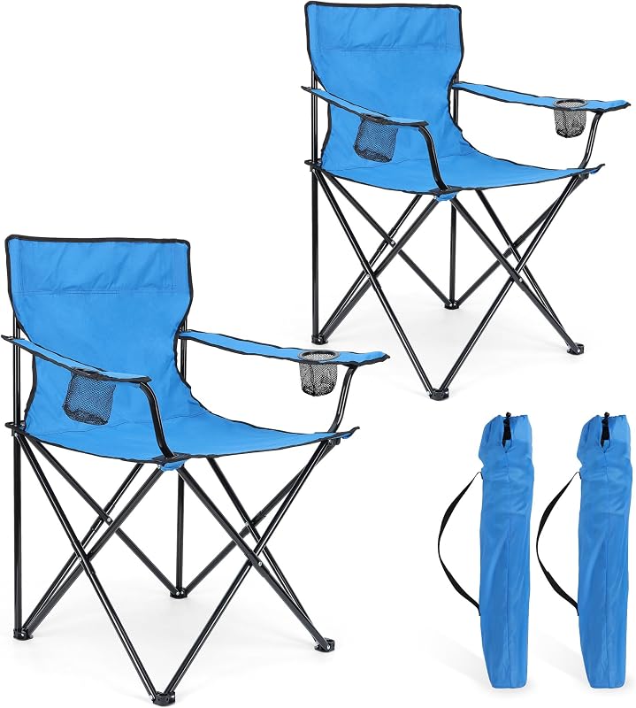 2 Pzas Silla Plegable Campamento con Bolsa Transporte