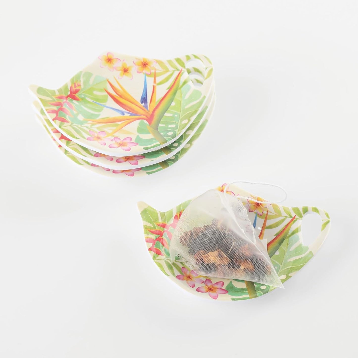 Juego 4 soportes té multicolor 4x3pulg