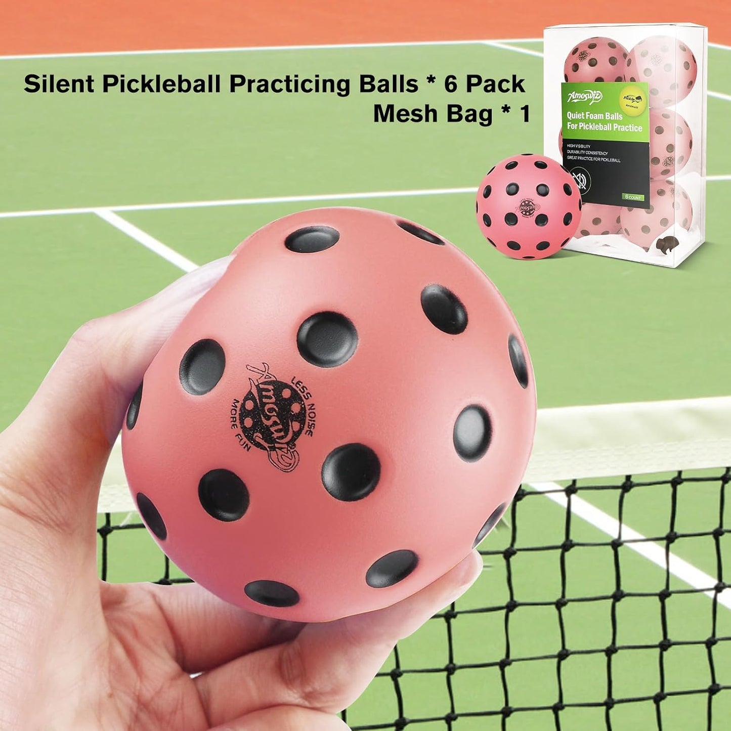 Pelotas pickleball silenciosas pack 6 espuma
